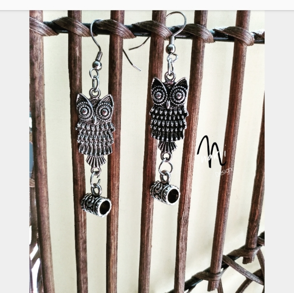 Handcrafted Sterling Silver Owl Earrings